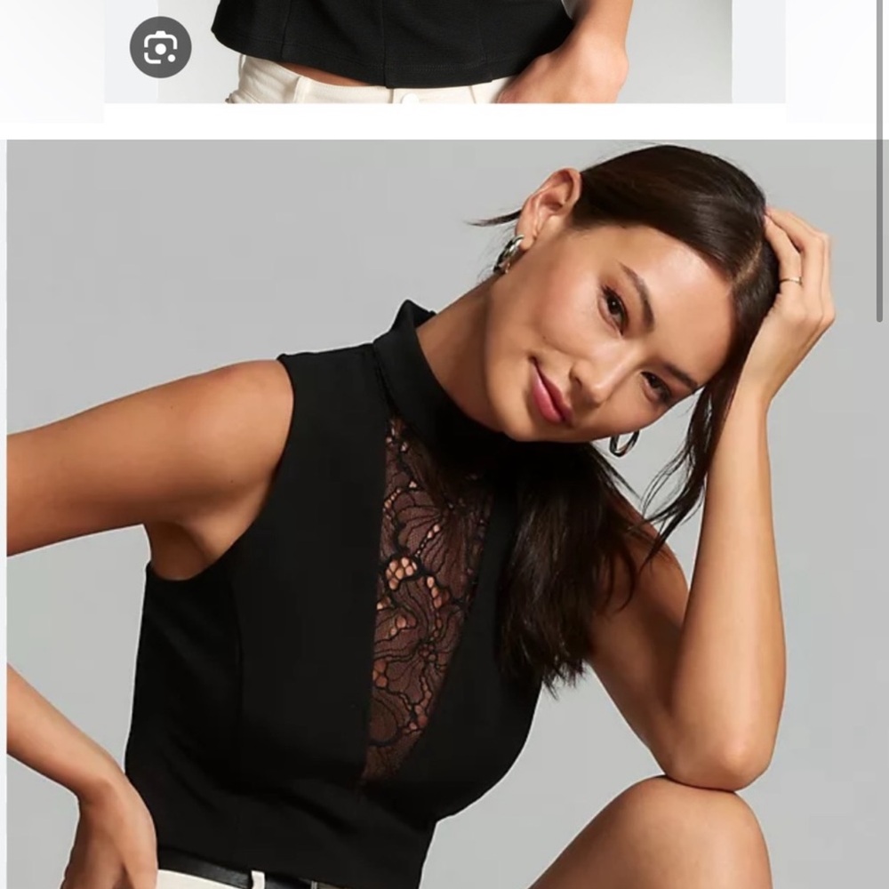 Elegant Black Lace Detail Top